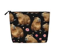 LXqlSS Guinea Pig print Fake Hemp Makeup Bag,Travel Toiletry Bag,Convenient Cosmetic Makeup Accessories, Black, One Size