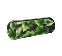 LXqlSS Ivy Blossoms Tree Leather Zippered Fountain Cylinder Pencil Case Ballpoint Rollerball Pens and Pencils Case Holder Pouch
