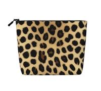LXqlSS Leopard Pattern print Fake Hemp Makeup Bag,Travel Toiletry Bag,Convenient Cosmetic Makeup Accessories, Black, One Size