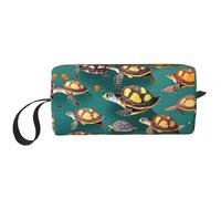 LXqlSS many Animals Sea Turtles Cosmetic Bags for Women Portable Makeup Bag Travel Storage Bag Daily Receive BagLarge Capacity Toiletry Bag, White, One Size
