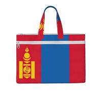 LXqlSS Mongolian flag print Large Canvas Tote Bag for Women, Utility Work Tote with Compartment, Teacher, Everyday