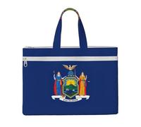 LXqlSS New York State Flag print Large Canvas Tote Bag for Women, Utility Work Tote with Compartment, Teacher, Everyday