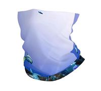 LXqlSS Shark Swimming Under the Sea print Neck Gaiter Face Mask,Sun Cooling Scarf,Balaclava Bandana Cover for Men Women