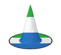 LXqlSS Sierra Leone Flag Print Halloween Witch Hat,Witch Hats For Women,Cosplay Party Black Witches Hat,Wizard Hats Halloween