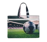 LXqlSS Soccer Ball print Large Canvas Tote Bag for Women, Utility Work Tote with Compartment, Teacher, Everyday