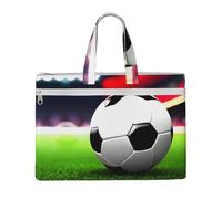 LXqlSS Soccer Sports Ball print Large Canvas Tote Bag for Women, Utility Work Tote with Compartment, Teacher, Everyday