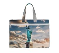 LXqlSS Statue of Liberty in NYC print Large Canvas Tote Bag for Women, Utility Work Tote with Compartment, Teacher, Everyday