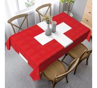 LXqlSS Swiss Flag Print Table Cloth,for Parties, Decorative Tablecloths for Rectangle Tables Kitchen and Dining Room