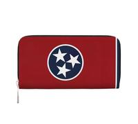 LXqlSS Tennessee flag print Leather Wallet for Women Men,Women's Leather Clutch Wallet with Zip,Large Capacity
