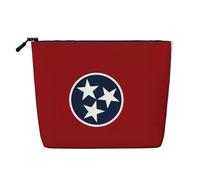 LXqlSS Tennessee state flag print Fake Hemp Makeup Bag,Travel Toiletry Bag,Convenient Cosmetic Makeup Accessories, Black, One Size