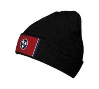 LXqlSS Tennessee State Flag Print Unisex Adult Knit Beanie for Men Women Warm Snug Beanie Hat for Women Men Daily Use, Black, One size