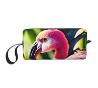 LXqlSS Tropical flamingos and pineapples Cosmetic Bags for Women Portable Makeup Bag Travel Storage Bag Daily Receive BagLarge Capacity Toiletry Bag, White, One Size