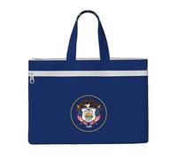 LXqlSS Utah Flag print Large Canvas Tote Bag for Women, Utility Work Tote with Compartment, Teacher, Everyday