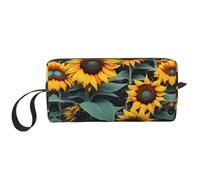 LXqlSS Wild Flower Sunflowers Cosmetic Bags for Women Portable Makeup Bag Travel Storage Bag Daily Receive BagLarge Capacity Toiletry Bag, White, One Size
