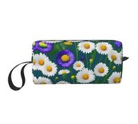 LXqlSS Wild Flowers and Daisies Cosmetic Bags for Women Portable Makeup Bag Travel Storage Bag Daily Receive BagLarge Capacity Toiletry Bag, White, RXZER23, White, One Size
