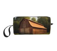 LXqlSS Wooden Barn Countryside Cosmetic Bags for Women Portable Makeup Bag Travel Storage Bag Daily Receive BagLarge Capacity Toiletry Bag, White, One Size