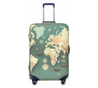 LXqlSS World Map Retro Luggage Covers For Suitcase Approved,Suitcase Cover Protector Fit 18-32 InchLuggage, World Map Retro, L