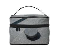 LXqlSS Zen Stone Makeup Bag Portable Travel Cosmetic Bag for Women, Beauty Zipper Makeup Organizer PU Leather Washable Waterproof, Black, One Size