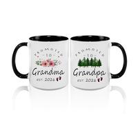 LXQM Promoted to Grandparents 2026 Mug Set, Pregnancy Announcement Gifts for New Grandparents, First Time 2026 Grandma Grandpa Gifts from Daughter Son, Birthday Christms Gifts for Grandparent 2026
