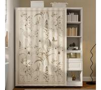 LXRHLIKG Cabinet Curtains, Shelf Curtain, with Self-adhesive Sliding Rails, Short-pile Fabric, Dust-proof, for Open Cabinets/shelves/dishwasher(Brown,40x60cm/15.7x23.6in)