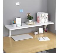 LXRHLIKG Clamp On Desktop Bookshelf, Computer Desk Heightening Shelf, Versatile Desktop Shelf for Table Accessories(White,80cm/31in)