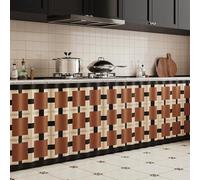 LXRHLIKG Dishwasher Curtain, Cabinet Curtain, Short Pile Fabric, Adhesive Sliding Rails, Dustproof, Block Out Clutter, for Cabinets Without Doors(Brown,80x80cm/31.5x31.5in)