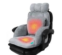 LXRHLIKG USB Portable Heated Seat Cushion, Flannel Heated Seat Cushion with Armrests and Lumbar Support, Office Chair Heating Pad with 3 Temperature Controls(Grey)