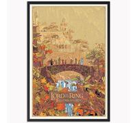 LXRTMDY Lord of The Ring Poster Vintage Illustratio Canvas Wall Art Retro Movie Posters for Room Decor Aesthetic Middle Earth Wall Decor Picture Apartment Dorm Teen Gifts 8X12inch Unframed