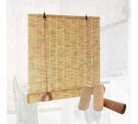 LXSDGVZD Outdoor Roller Reed Blinds Porch Bamboo Shades Natural Retro Reeds Curtain Bamboo Roller Blinds Customizable Size Privacy Screen Light Filtering Sun Protection Window Curtains