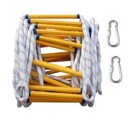 LXSEHN Fire Escape Rope Ladder, 12m Emergency Evacuation Telescopic Rungs Steps 2-5 Story Homes Multi-Purpose Flame Resistant, Simple Use with Carabiners