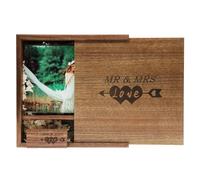 LXSINO 32GB USB 3.0 Flash Drive Engraved 'MR & MRS' and 'LOVE' - Wood USB Stick with Box (170x170x35mm) for Wedding, Couple, Parents (Walnut)
