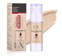 LXSKN Moisturizing Foundation with 1% Hyaluronic acid, Deep Hydration & High Coverage Serum Foundation for A Smooth & Satin Finish, 101 Light