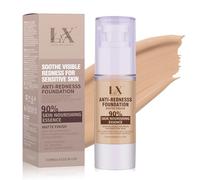 LXSKN Sensitive Skin Foundation - Serum Foundation with Vitamin E, Sun protection & Deep Hydration for A Smooth & Satin Finish, Vegan & Cruelty-Free, 206 Medium