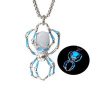 LXSSLY Wolf Necklace for Men Women,Luminous Animal Pendant,Wolf Totem Charm Pendant Necklace,Halloween Glow in the Dark Jewelry, 2.8CM, Zinc, No Gemstone