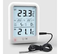 LXSZRPH Digital Fridge FreezerThermometer, FridgeTemperature with Alarm, Backlight, Magnet, Power On/Off, Max/Min Temperature for Home, Restaurants, RV, External Sensor, AAA Battery (1)
