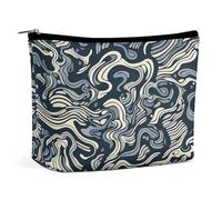 LXTDPBK Cosmetic Bag Travel Makeup Bag Waterproof Toiletry Bag Blue Tile Pattern Makeup Organizer Case Portable Toiletry Pouch Large Capacity Zipper Pouch for Women Men, Complex Background, One Size,