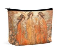 LXTDPBK Cosmetic Bag Travel Makeup Bag Waterproof Toiletry Bag Bright White Flowers Makeup Organizer Case Portable Toiletry Pouch Large Capacity Zipper Pouch for Women Men, Light Orange Style, One