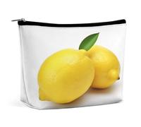 LXTDPBK Cosmetic Bag Travel Makeup Bag Waterproof Toiletry Bag Butterfly Kissing Flowers Makeup Organizer Case Portable Toiletry Pouch Large Capacity Zipper Pouch for Women Men, Lemon, One Size, Art