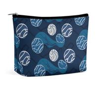 LXTDPBK Cosmetic Bag Travel Makeup Bag Waterproof Toiletry Bag Cute Hippos Makeup Organizer Case Portable Toiletry Pouch Large Capacity Zipper Pouch for Women Men, blue Volleyball, One Size, Art Deco