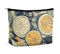 LXTDPBK Cosmetic Bag Travel Makeup Bag Waterproof Toiletry Bag Lemon Hand Drawn Pattern Makeup Organizer Case Portable Toiletry Pouch Large Capacity Zipper Pouch for Women Men, Lemon Hand Drawn