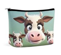 LXTDPBK Cosmetic Bag Travel Makeup Bag Waterproof Toiletry Bag Many Colored Ice Cream Makeup Organizer Case Portable Toiletry Pouch Large Capacity Zipper Pouch for Women Men, Cute Cow, One Size, Art