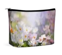 LXTDPBK Cosmetic Bag Travel Makeup Bag Waterproof Toiletry Bag Pansy Flowers Makeup Organizer Case Portable Toiletry Pouch Large Capacity Zipper Pouch for Women Men, Spring Flowers, One Size, Art Deco