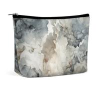 LXTDPBK Cosmetic Bag Travel Makeup Bag Waterproof Toiletry Bag Peach And Brown Marble Makeup Organizer Case Portable Toiletry Pouch Large Capacity Zipper Pouch for Women Men, White and Dark Gray, One