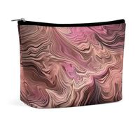 LXTDPBK Cosmetic Bag Travel Makeup Bag Waterproof Toiletry Bag Peach Geometric Print Makeup Organizer Case Portable Toiletry Pouch Large Capacity Zipper Pouch for Women Men, Multi-layer Texture, One