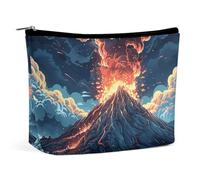 LXTDPBK Cosmetic Bag Travel Makeup Bag Waterproof Toiletry Bag Shining PeachHeart Makeup Organizer Case Portable Toiletry Pouch Large Capacity Zipper Pouch for Women Men, Depicts a Volcano, One Size,