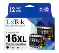 LxTek 16 16XL Ink Replacement for Epson 16 16XL Ink Cartridges, 12Pack