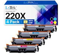 LxTek 220X 220A Toner Cartridge: With Chip Compatible for HP 220X with HP Color Laserjet Pro MFP 4302dw 4302fdw 4302fdn 4202dn 4202dw W2200X W2201X W2202X W2203X Print, Scan, Copy (4 Pack)