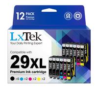 LxTek 29XL Ink Cartridges Compatible with Epson 29 Ink Cartridges, 12Pack