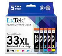LxTek 33XL Compatible Replacement for Epson 33 XL Ink Cartridges for Epson Expression Premium XP-640 XP-530 XP-900 XP-540 XP-7100 XP-830 XP-630 XP-645 (5 Pack)