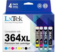 LxTek 364XL Ink Cartridges Multipack Compatible for HP 364 Ink for HP Photosmart 5520 5510 5522 5524 6510 6520 6515 7510 7520 b110a Officejet 4620 4622 Deskjet 3070A 3520, Black Cyan Magenta Yellow